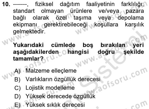 Dış Ticarette Risk Yönetimi Ve Sigortacılık Dersi 2025 - 2026 Yılı (Final) Dönem Sonu Sınav Soruları 10. Soru