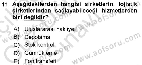 Dış Ticarette Risk Yönetimi Ve Sigortacılık Dersi 2025 - 2026 Yılı (Final) Dönem Sonu Sınav Soruları 11. Soru