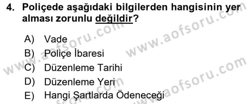 Dış Ticaret İşlemleri Ve Belgeleri Dersi 2016 - 2017 Yılı (Vize) Ara Sınav Soruları 4. Soru