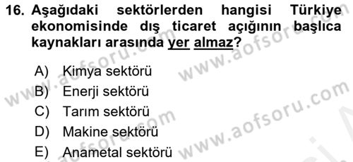 Dış Ticaret İşlemleri Ve Belgeleri Dersi 2017 - 2018 Yılı (Vize) Ara Sınav Soruları 16. Soru