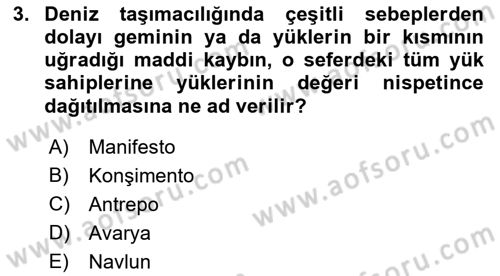Dış Ticaret İşlemleri Ve Belgeleri Dersi 2018 - 2019 Yılı (Final) Dönem Sonu Sınav Soruları 3. Soru
