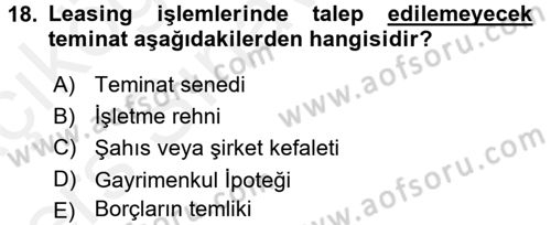 Dış Ticaret İşlemleri ve Belgeleri Dersi 2017 - 2018 Yılı 3 Ders Sınav Soruları 18. Soru
