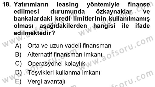 Dış Ticaret İşlemleri ve Belgeleri Dersi 2020 - 2021 Yılı Yaz Okulu Sınav Soruları 18. Soru