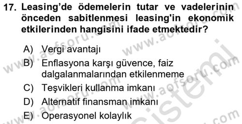 Dış Ticaret İşlemleri ve Belgeleri Dersi 2022 - 2023 Yılı Yaz Okulu Sınav Soruları 17. Soru