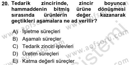 Depolama Ve Envanter Yönetimi Dersi 2017 - 2018 Yılı (Vize) Ara Sınavı 20. Soru