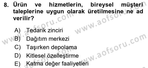 Depolama Ve Envanter Yönetimi Dersi 2017 - 2018 Yılı (Vize) Ara Sınavı 8. Soru