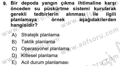 Depolama Ve Envanter Yönetimi Dersi 2017 - 2018 Yılı (Vize) Ara Sınavı 9. Soru