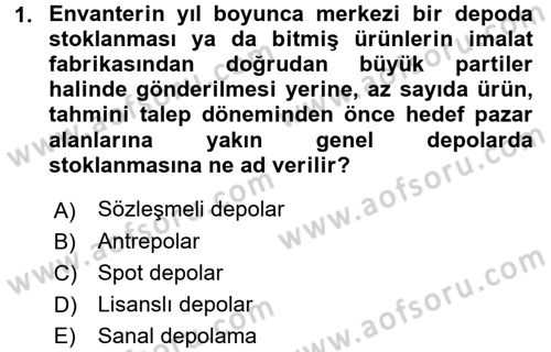 Depolama Ve Envanter Yönetimi Dersi 2017 - 2018 Yılı (Final) Dönem Sonu Sınav Soruları 1. Soru