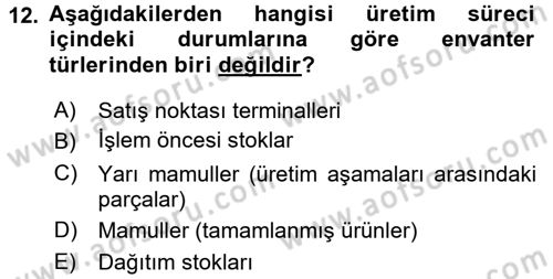 Depolama Ve Envanter Yönetimi Dersi 2017 - 2018 Yılı (Final) Dönem Sonu Sınav Soruları 12. Soru
