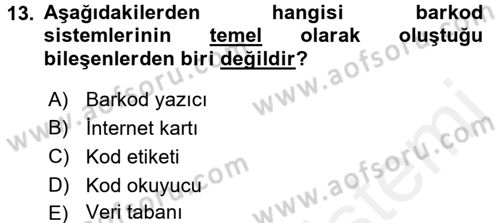 Depolama Ve Envanter Yönetimi Dersi 2017 - 2018 Yılı (Final) Dönem Sonu Sınav Soruları 13. Soru