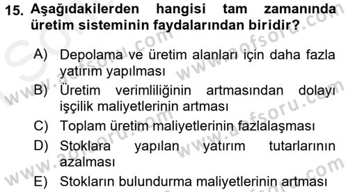 Depolama Ve Envanter Yönetimi Dersi 2017 - 2018 Yılı (Final) Dönem Sonu Sınav Soruları 15. Soru