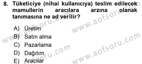 Depolama Ve Envanter Yönetimi Dersi 2017 - 2018 Yılı (Final) Dönem Sonu Sınavı 8. Soru