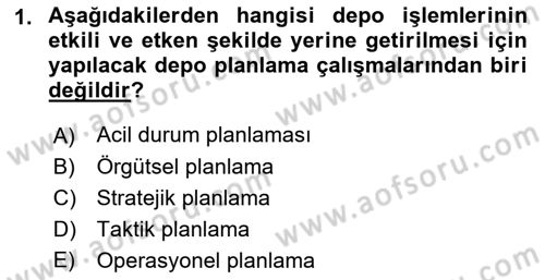 Depolama Ve Envanter Yönetimi Dersi 2018 - 2019 Yılı (Vize) Ara Sınav Soruları 1. Soru