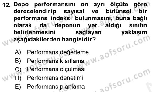 Depolama Ve Envanter Yönetimi Dersi Ara Sınavı Deneme Sınav Soruları 12. Soru