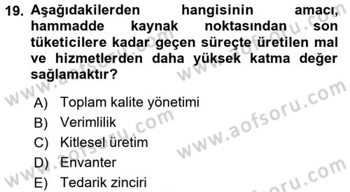 Depolama Ve Envanter Yönetimi Dersi Ara Sınavı Deneme Sınav Soruları 19. Soru