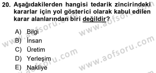 Depolama Ve Envanter Yönetimi Dersi Ara Sınavı Deneme Sınav Soruları 20. Soru