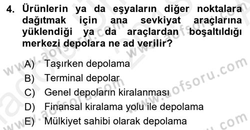 Depolama Ve Envanter Yönetimi Dersi Ara Sınavı Deneme Sınav Soruları 4. Soru