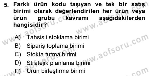 Depolama Ve Envanter Yönetimi Dersi 2018 - 2019 Yılı (Vize) Ara Sınavı 5. Soru