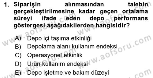 Depolama Ve Envanter Yönetimi Dersi 2020 - 2021 Yılı Yaz Okulu Sınav Soruları 1. Soru