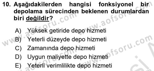Depolama Ve Envanter Yönetimi Dersi 2020 - 2021 Yılı Yaz Okulu Sınav Soruları 10. Soru