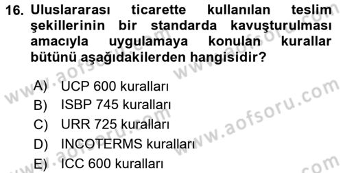 Depolama Ve Envanter Yönetimi Dersi 2020 - 2021 Yılı Yaz Okulu Sınav Soruları 16. Soru