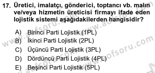 Depolama Ve Envanter Yönetimi Dersi 2020 - 2021 Yılı Yaz Okulu Sınav Soruları 17. Soru