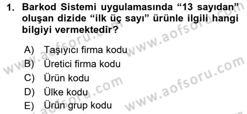 Depolama Ve Envanter Yönetimi Dersi Ara Sınavı Deneme Sınav Soruları 1. Soru