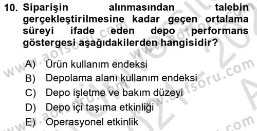 Depolama Ve Envanter Yönetimi Dersi Ara Sınavı Deneme Sınav Soruları 10. Soru