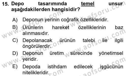 Depolama Ve Envanter Yönetimi Dersi 2021 - 2022 Yılı (Vize) Ara Sınav Soruları 15. Soru