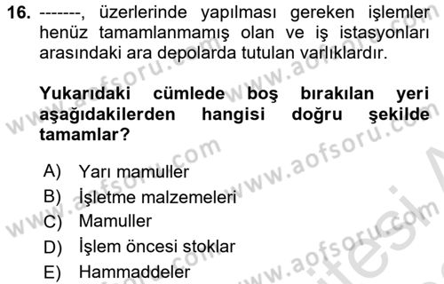 Depolama Ve Envanter Yönetimi Dersi Ara Sınavı Deneme Sınav Soruları 16. Soru