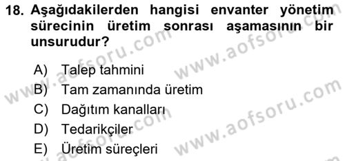 Depolama Ve Envanter Yönetimi Dersi Ara Sınavı Deneme Sınav Soruları 18. Soru