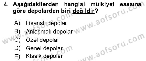 Depolama Ve Envanter Yönetimi Dersi 2021 - 2022 Yılı (Vize) Ara Sınav Soruları 4. Soru