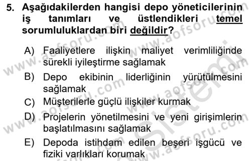 Depolama Ve Envanter Yönetimi Dersi 2021 - 2022 Yılı (Vize) Ara Sınav Soruları 5. Soru