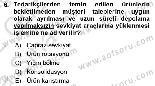 Depolama Ve Envanter Yönetimi Dersi Ara Sınavı Deneme Sınav Soruları 6. Soru