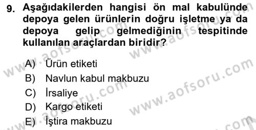 Depolama Ve Envanter Yönetimi Dersi Ara Sınavı Deneme Sınav Soruları 9. Soru