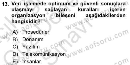 Depolama Ve Envanter Yönetimi Dersi 2021 - 2022 Yılı (Final) Dönem Sonu Sınav Soruları 13. Soru