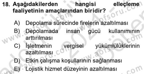 Depolama Ve Envanter Yönetimi Dersi 2021 - 2022 Yılı (Final) Dönem Sonu Sınavı 18. Soru