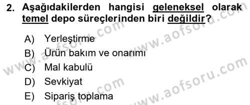 Depolama Ve Envanter Yönetimi Dersi 2021 - 2022 Yılı (Final) Dönem Sonu Sınavı 2. Soru