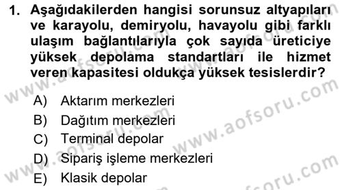 Depolama Ve Envanter Yönetimi Dersi 2022 - 2023 Yılı (Vize) Ara Sınavı 1. Soru