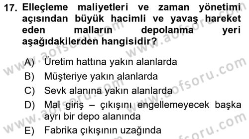 Depolama Ve Envanter Yönetimi Dersi 2022 - 2023 Yılı (Vize) Ara Sınav Soruları 17. Soru