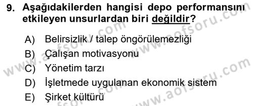 Depolama Ve Envanter Yönetimi Dersi 2022 - 2023 Yılı (Vize) Ara Sınav Soruları 9. Soru