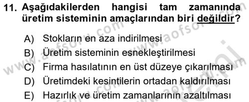 Depolama Ve Envanter Yönetimi Dersi 2022 - 2023 Yılı (Final) Dönem Sonu Sınav Soruları 11. Soru