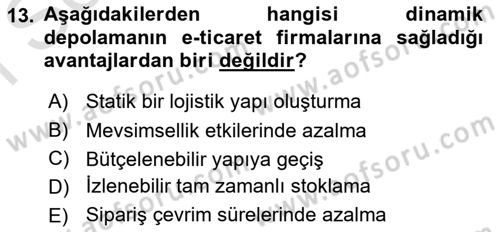 Depolama Ve Envanter Yönetimi Dersi 2022 - 2023 Yılı (Final) Dönem Sonu Sınav Soruları 13. Soru