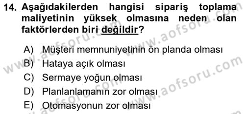 Depolama Ve Envanter Yönetimi Dersi 2022 - 2023 Yılı (Final) Dönem Sonu Sınav Soruları 14. Soru
