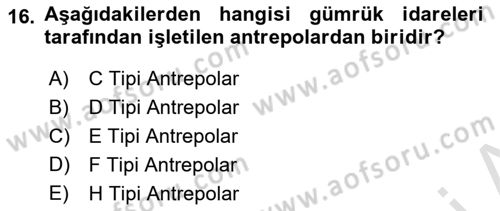 Depolama Ve Envanter Yönetimi Dersi 2022 - 2023 Yılı (Final) Dönem Sonu Sınav Soruları 16. Soru