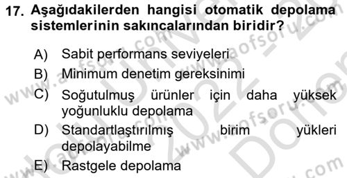 Depolama Ve Envanter Yönetimi Dersi 2022 - 2023 Yılı (Final) Dönem Sonu Sınav Soruları 17. Soru
