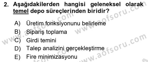 Depolama Ve Envanter Yönetimi Dersi 2022 - 2023 Yılı (Final) Dönem Sonu Sınavı 2. Soru