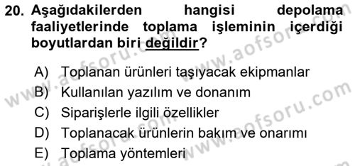 Depolama Ve Envanter Yönetimi Dersi 2022 - 2023 Yılı (Final) Dönem Sonu Sınav Soruları 20. Soru