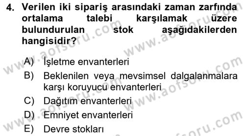 Depolama Ve Envanter Yönetimi Dersi 2022 - 2023 Yılı (Final) Dönem Sonu Sınav Soruları 4. Soru