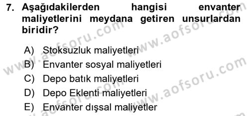 Depolama Ve Envanter Yönetimi Dersi 2022 - 2023 Yılı (Final) Dönem Sonu Sınav Soruları 7. Soru